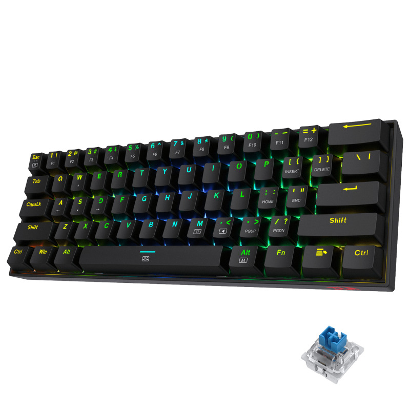 REDRAGON K630RGB BLUE DRAGONBORN, Teclado mecanico 60% switches BLUE image 3
